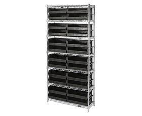 CHROME WIRE SHELVING UNITS WITH ULTRA BINS
