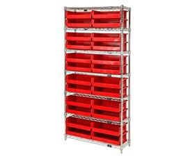 CHROME WIRE SHELVING UNITS WITH ULTRA BINS