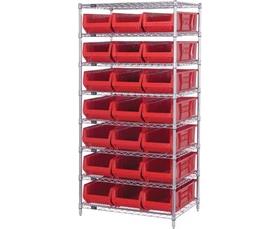 CHROME WIRE SHELVING UNITS WITH HULK CONTAINERS