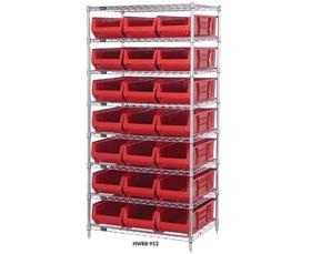 CHROME WIRE SHELVING UNITS WITH HULK CONTAINERS