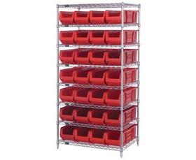CHROME WIRE SHELVING UNITS WITH HULK CONTAINERS