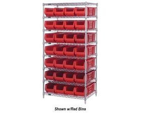 CHROME WIRE SHELVING UNITS WITH HULK CONTAINERS