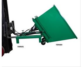 POWERED SELF-DUMPING SYSTEM FORKLIFT ATTACHMENT