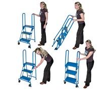 STEEL AND ALUMINUM LOCK-N-STOCK FOLDING LADDER