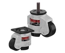CASTERDEPOT LEVELING CASTERS - NYLON WHEEL- SIDE THUMB ADJUSTMENT - CAPACITIES UP TO 550 KG.