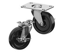 CASTERDEPOT TOP PLATE CASTERS - POLYOLEFIN WHEEL - CAPACITIES UP TO 120 LBS.
