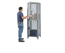 ALL-WELDED TWO COMPARTMENT COMPACT STORAGE LOCKER